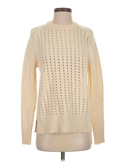 Pre-owned Nordstrom Signature Wool Pullover Sweater In White