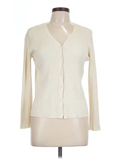 Pre-owned Nordstrom Silk Cardigan Sweater In Ivory