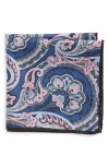 Nordstrom Silk Pocket Square In Navy