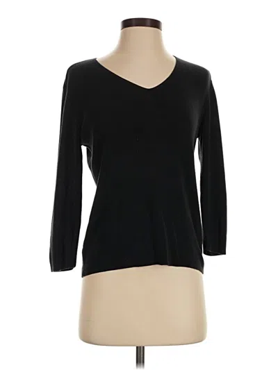 Pre-owned Nordstrom Silk Pullover Sweater In Black