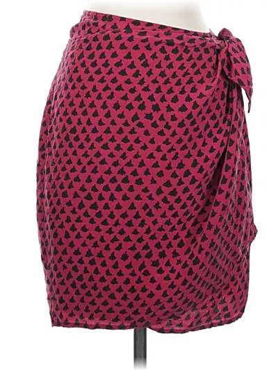 Pre-owned Nordstrom Silk Skirt In Red