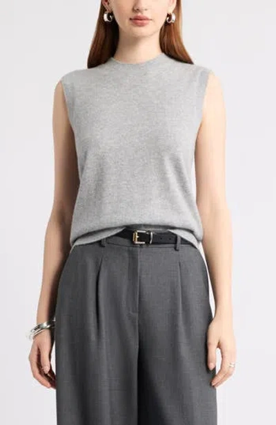 Nordstrom Sleeveless Cashmere Sweater In Gray
