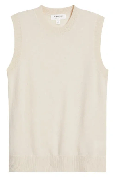 Nordstrom Sleeveless Cashmere Sweater In Beige Beach