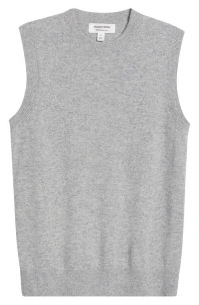 Nordstrom Sleeveless Cashmere Sweater In Grey Formal