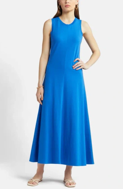 Nordstrom Sleeveless Cotton Blend Dress In Blue Marmara