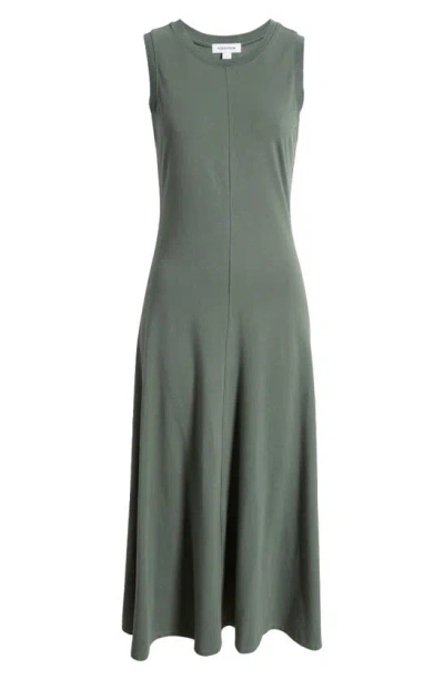 Nordstrom Sleeveless Cotton Blend Dress In Green Duck