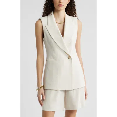 Nordstrom Sleeveless Crepe Blazer In White