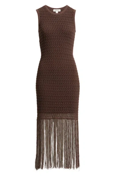 Nordstrom Sleeveless Fringe Knit Dress In Multi