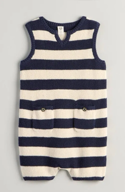 Nordstrom Babies'  Sleeveless Knit Romper In Blue