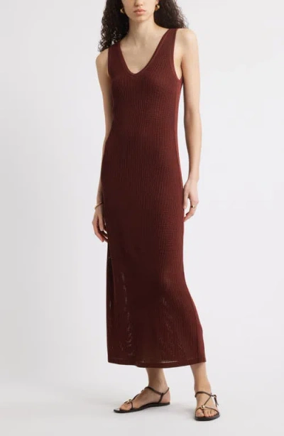 Nordstrom Sleeveless Open Stitch Maxi Sweater Dress