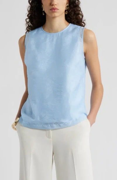 Nordstrom Sleeveless Organza Shell Top In Blue