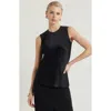 Nordstrom Sleeveless Satin Top In Black