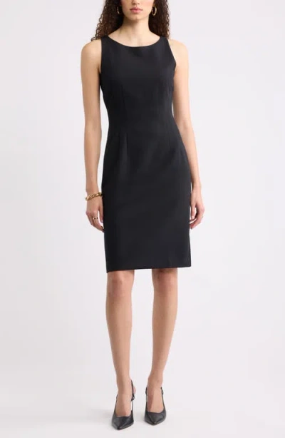 Nordstrom Sleeveless Seamed Sheath Dress In Black