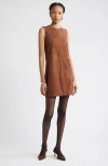 Nordstrom Sleeveless Suede Sheath Minidress In Brown