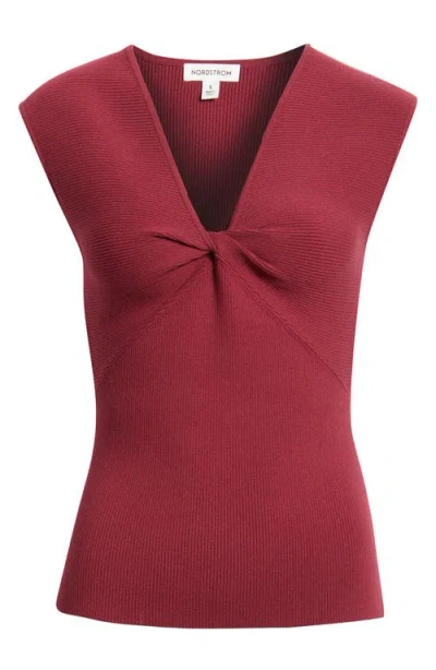 Nordstrom Sleeveless Twist Front Sweater In Red