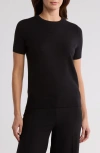 Nordstrom Slim Fit Short Sleeve Sweater In Black