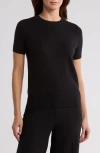 Nordstrom Slim Fit Short Sleeve Sweater In Black