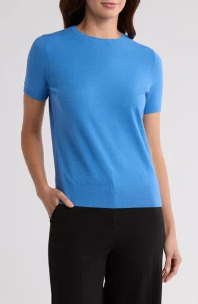 Nordstrom Slim Fit Short Sleeve Sweater In Blue Azurine