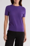 Nordstrom Slim Fit Short Sleeve Sweater In Purple Tilandia