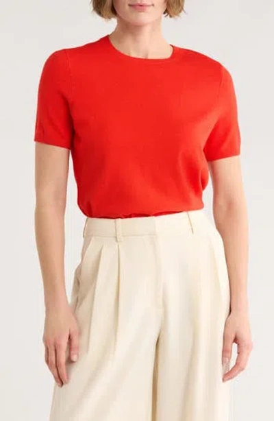 Nordstrom Slim Fit Short Sleeve Sweater In Red
