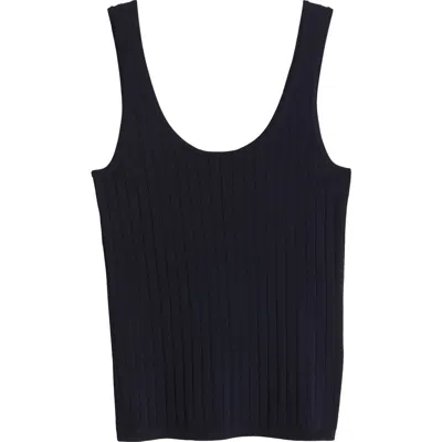 Nordstrom Slim Scoop Neck Rib Tank In Navy Night