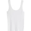 Nordstrom Slim Scoop Neck Rib Tank In White