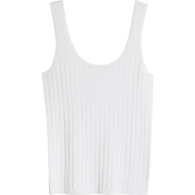 Nordstrom Slim Scoop Neck Rib Tank In White