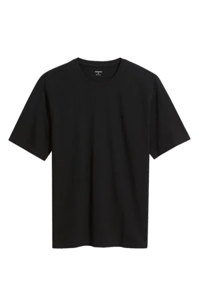 Nordstrom Slub Cotton Crewneck T-shirt In Black