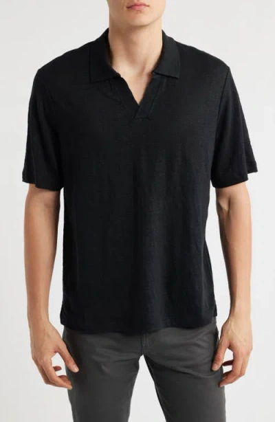 Nordstrom Slub Linen Johnny Collar Polo