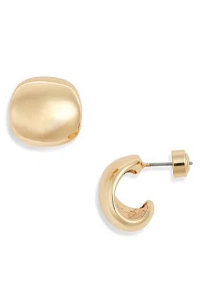 Nordstrom Small Puffy Tapered Hoop Earrings In Gold