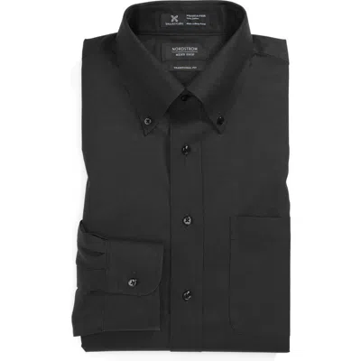 Nordstrom Smartcare™ Traditional Fit Pinpoint Dress Shirt In Black