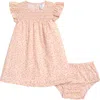 Nordstrom Babies'  Smocked Cotton Dress & Bloomers In Pink Pretty Windswept Floral