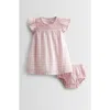Nordstrom Smocked Cotton Dress & Bloomers In Purple Fragrant Gingham