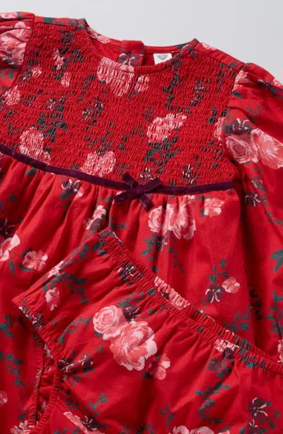 Nordstrom Babies'  Smocked Top And Bloomers Set In Red