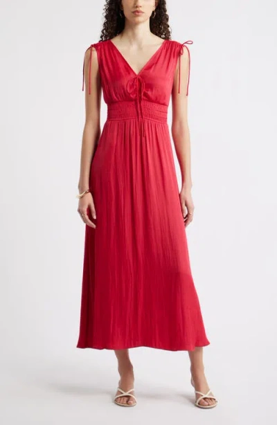 Nordstrom Smocked Waist Sleeveless Maxi Dress In Red