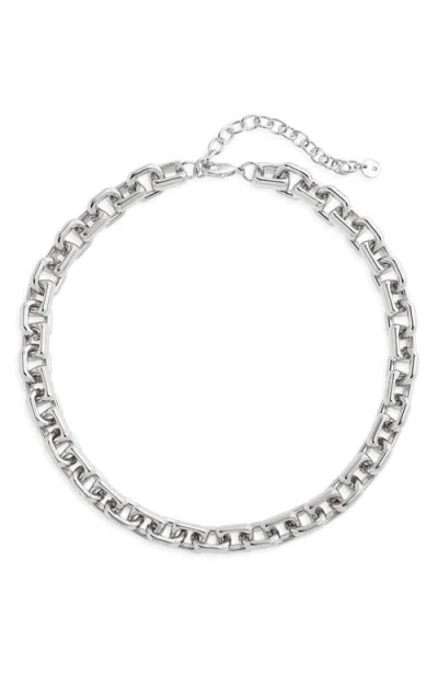 Nordstrom Soft Square Link Chain Necklace In Silver