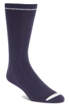 Nordstrom Solid Herringbone Viscose Blend Socks In Navy