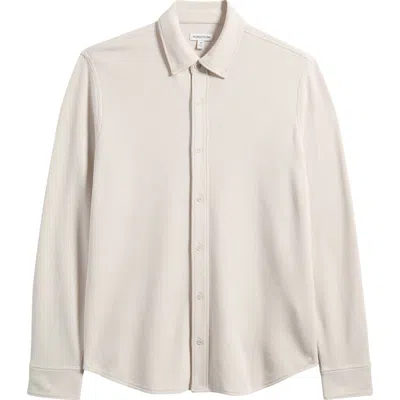 Nordstrom Solid Pima Cotton Piqué Button-down Shirt In Grey Moonbeam