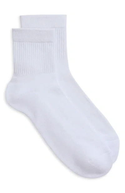 Nordstrom Solid Quarter Crew Socks In White