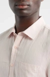 Nordstrom Solid Short Sleeve Linen Button-up Shirt