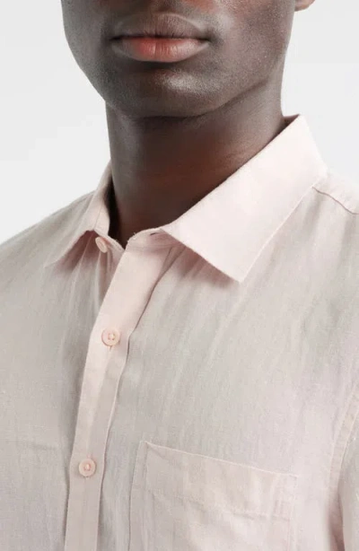 Nordstrom Solid Short Sleeve Linen Button-up Shirt