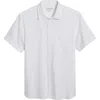 Nordstrom Solid Short Sleeve Stretch Button-up Shirt In White