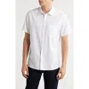 Nordstrom Solid Short Sleeve Stretch Button-up Shirt In White