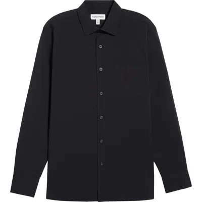 Nordstrom Solid Stretch Button-up Shirt In Black