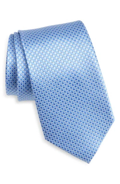 Nordstrom Solid Textured Silk Tie In Blue