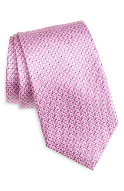 Nordstrom Solid Textured Silk Tie In Pink