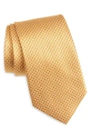 Nordstrom Solid Textured Silk Tie In Yellow
