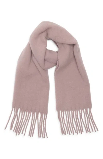 Nordstrom Solid Wool & Alpaca Blend Fringe Scarf In Brown