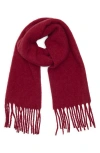 Nordstrom Solid Wool & Alpaca Blend Fringe Scarf In Red