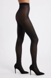 Nordstrom Sparkle Diamond Pattern Sheer Tights In Black